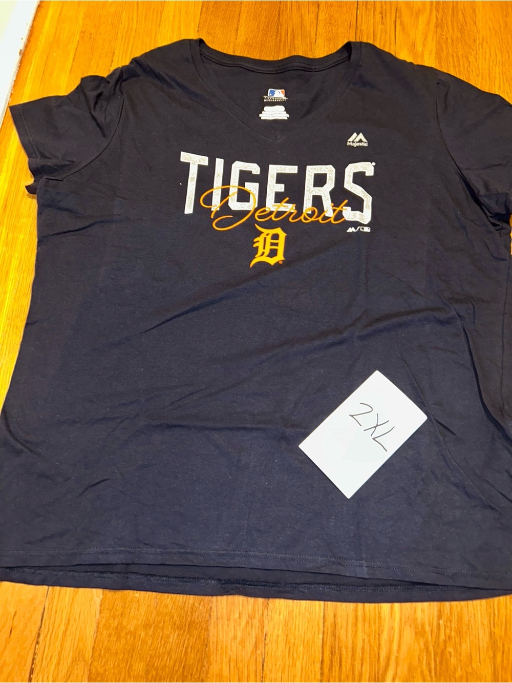 Detroit Tigers Navy Short Sleeve Tee with Team Script NWOT